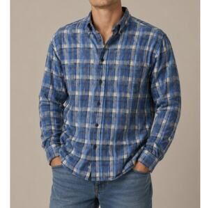 NWOT St John's Bay Men's Blue Black White Plaid Flannel Shirt Size XL